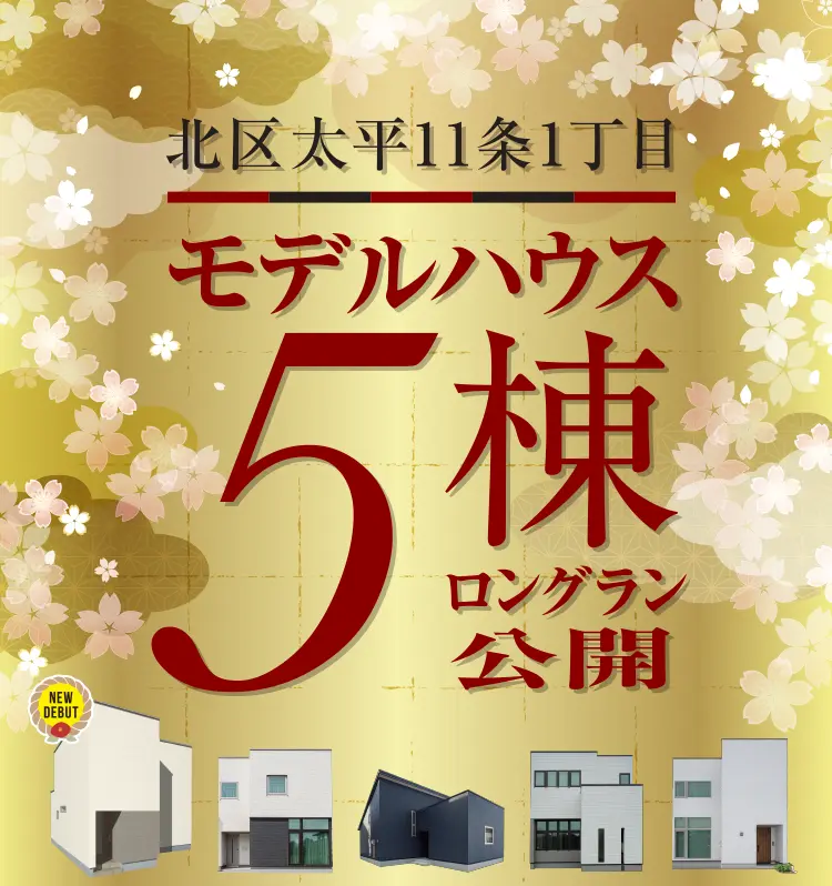 北区太平１１条１丁目モデルハウス5棟ロングラン公開